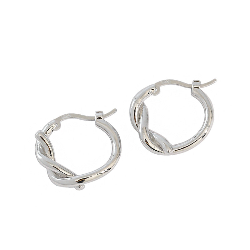 Lovcia 12mm Gold Tone Sterling Silver Hoop Earrings-Earrings-Rhodium-