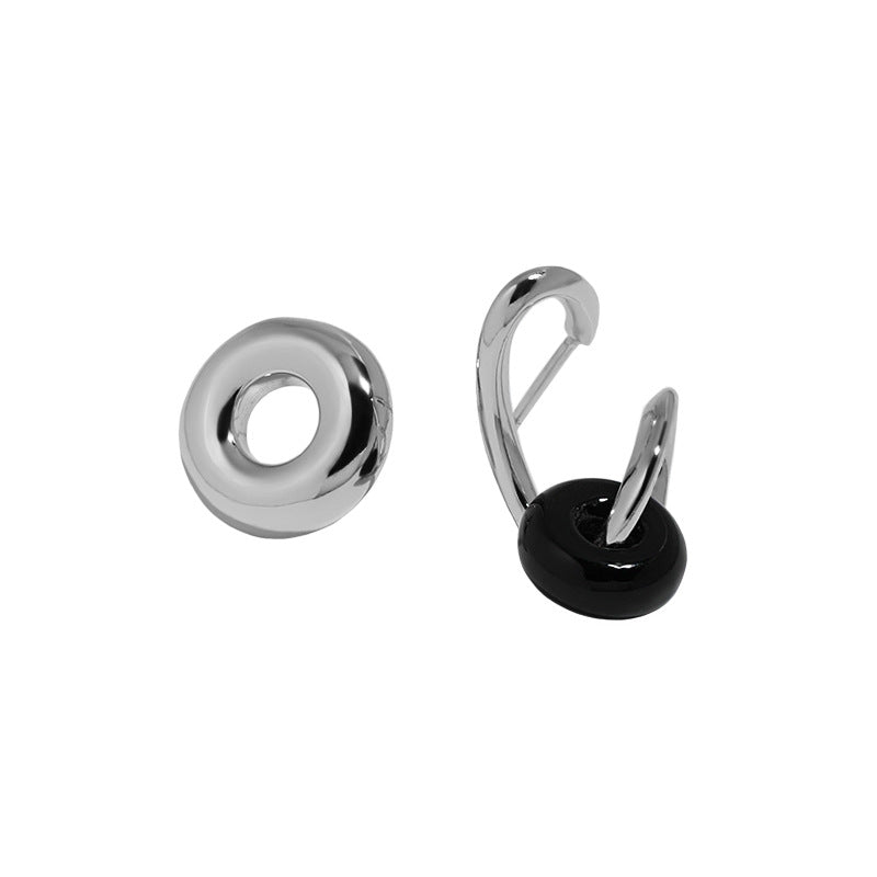 Lovcia 13.5mm Agate Gold Plated 925 Silver Stud Earrings-Earrings-Natural Crystal-