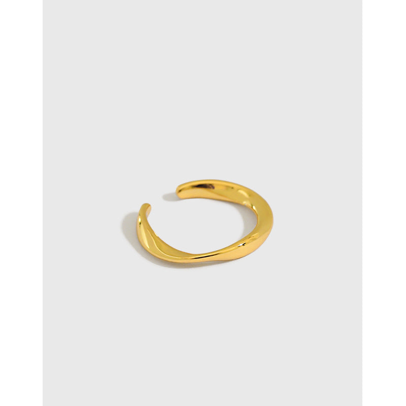 Lovcia 13mm Gold Plated Mobius Twist Non Pierced Earring-Earrings-Yellow Gold (Single)-