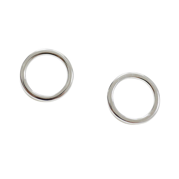 Lovcia 13mm Hollow Circle 925 Silver Stud Earrings Pair-Earrings-Rhodium-Rhodium
