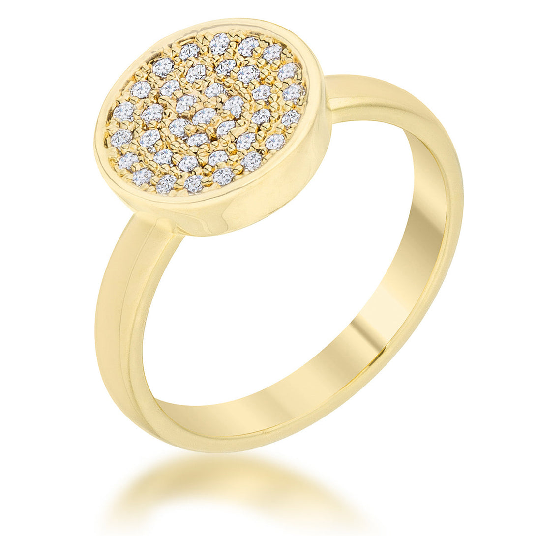 Lovcia 14k Gold Pave Circle Ring with 0.2ct CZ Stones-Rings-5-5