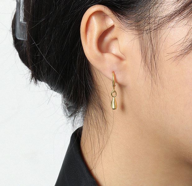Lovcia 18K Gold Plated 925 Heart Hoop Earrings 26mm-Earrings-Yellow Gold-Yellow Gold