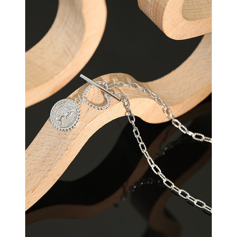Lovcia 18K Gold Plated 925 Necklace Coin Pendant 15.6mm-Necklaces-Yellow Gold-Yellow Gold