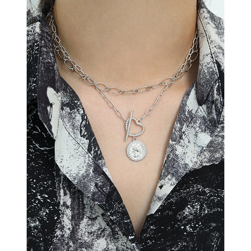 Lovcia 18K Gold Plated 925 Necklace Coin Pendant 15.6mm-Necklaces-Yellow Gold-Yellow Gold