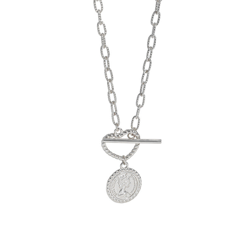 Lovcia 18K Gold Plated 925 Necklace Coin Pendant 15.6mm-Necklaces-Yellow Gold-Yellow Gold