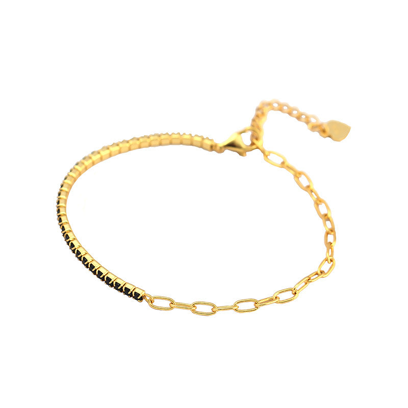 Lovcia 18K Gold Plated 925 Silver CZ Tennis Bracelet 160mm-Bracelets-Yellow Gold & Green CZ-Yellow Gold & Green CZ