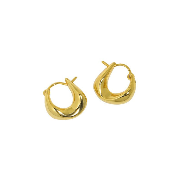 Lovcia 18K Gold Plated 925 Silver Hoop Earrings Circles-Earrings-Yellow Gold-