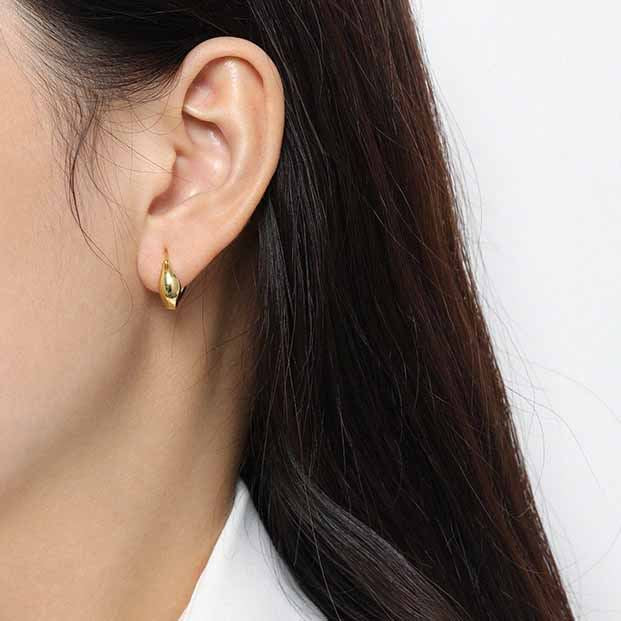 Lovcia 18K Gold Plated 925 Silver Hoop Earrings Circles-Earrings-Yellow Gold-