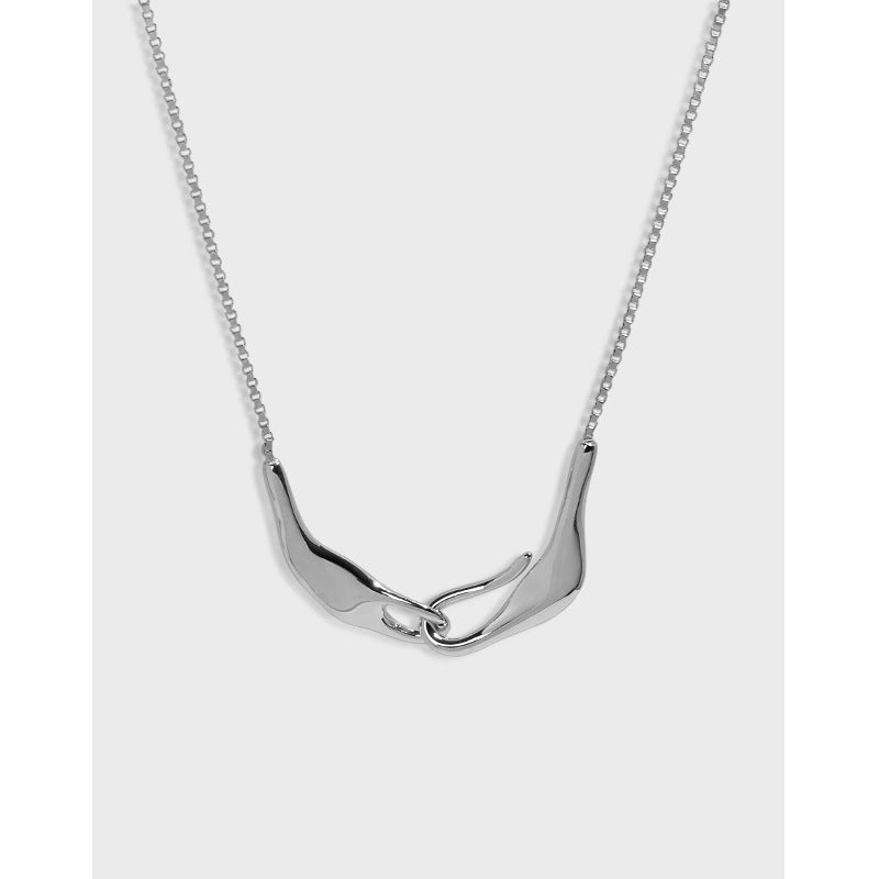 Lovcia 18K Gold Plated 925 Silver Necklace Irregular Hand-Necklaces-Yellow Gold-