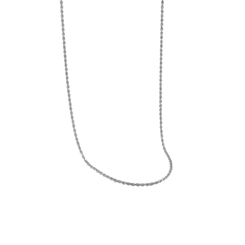 Lovcia 18K Gold Plated 925 Silver Twisted Chain Necklace-Necklaces-Silver-