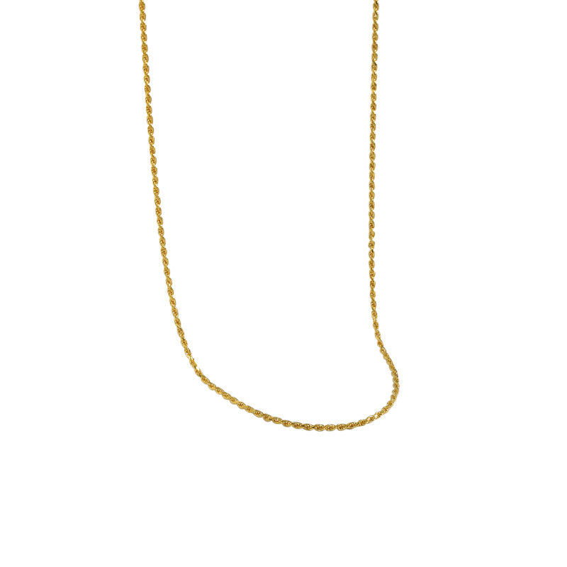 Lovcia 18K Gold Plated 925 Silver Twisted Chain Necklace-Necklaces-Yellow Gold-
