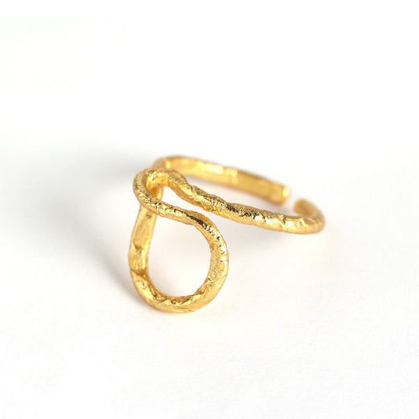 Lovcia 18K Gold Plated 925 Sterling Silver Adjustable Ring-Rings-Yellow Gold-