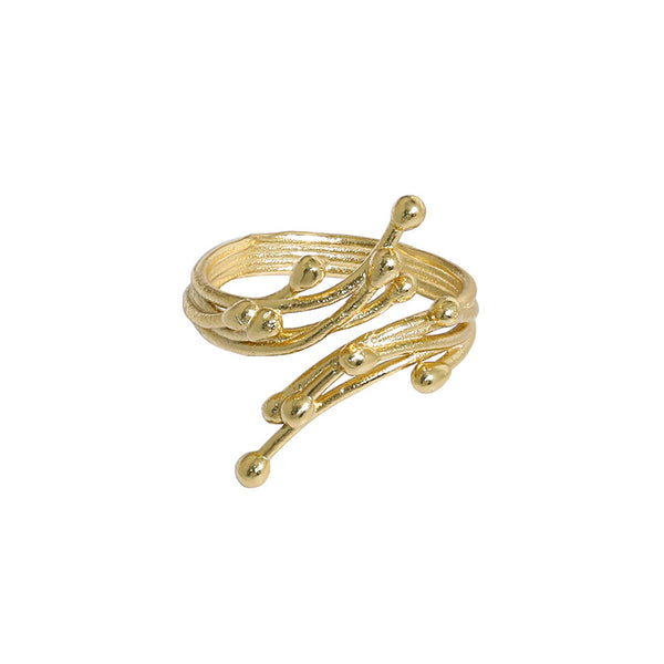 Lovcia 18K Gold Plated 925 Sterling Silver Adjustable Ring-Rings-Yellow Gold-