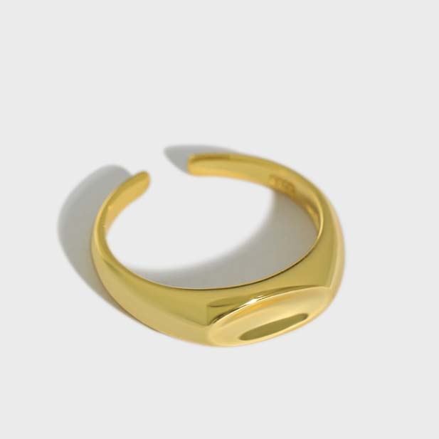 Lovcia 18K Gold Plated 925 Sterling Silver Adjustable Ring-Rings-Yellow Gold-