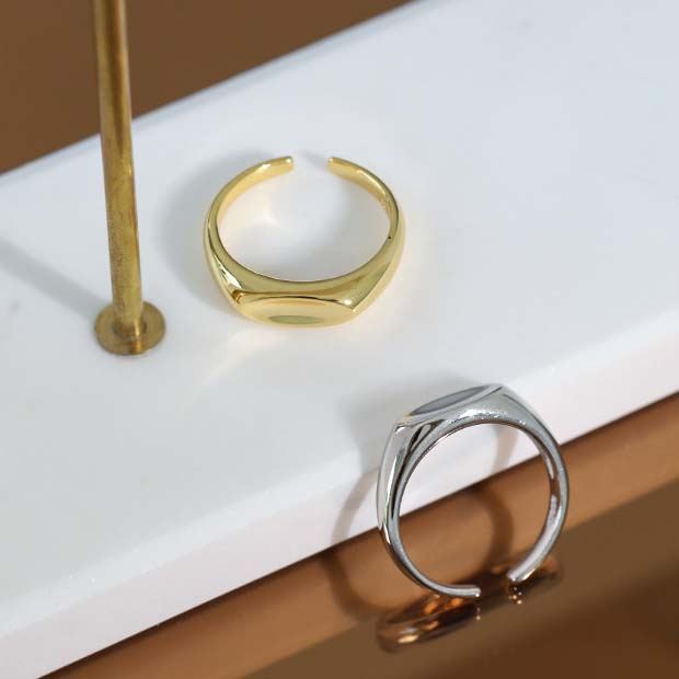 Lovcia 18K Gold Plated 925 Sterling Silver Adjustable Ring-Rings-Yellow Gold-