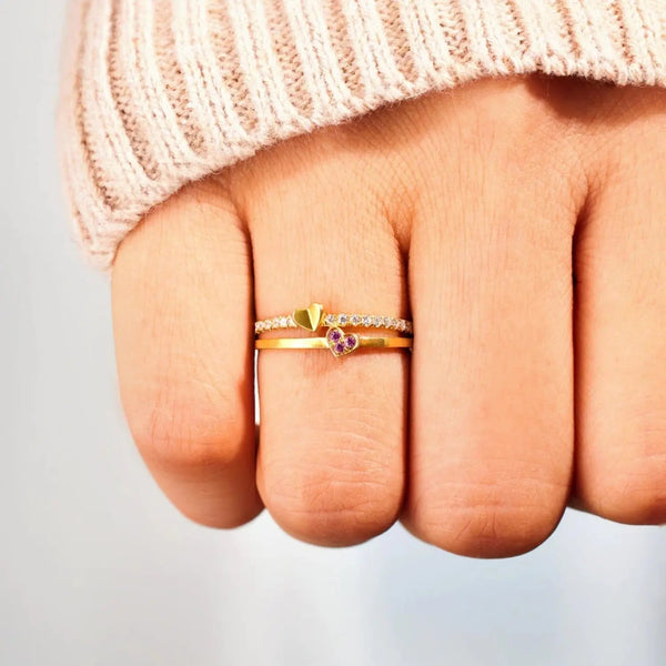 Lovcia 18K Gold-Plated 925 Sterling Silver Double-Layered Ring-Rings-Gold-6-Gold