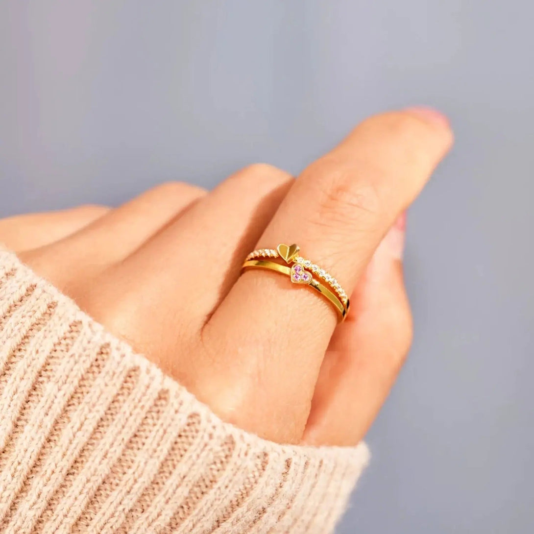 Lovcia 18K Gold-Plated 925 Sterling Silver Double-Layered Ring-Rings-Gold-6-Gold