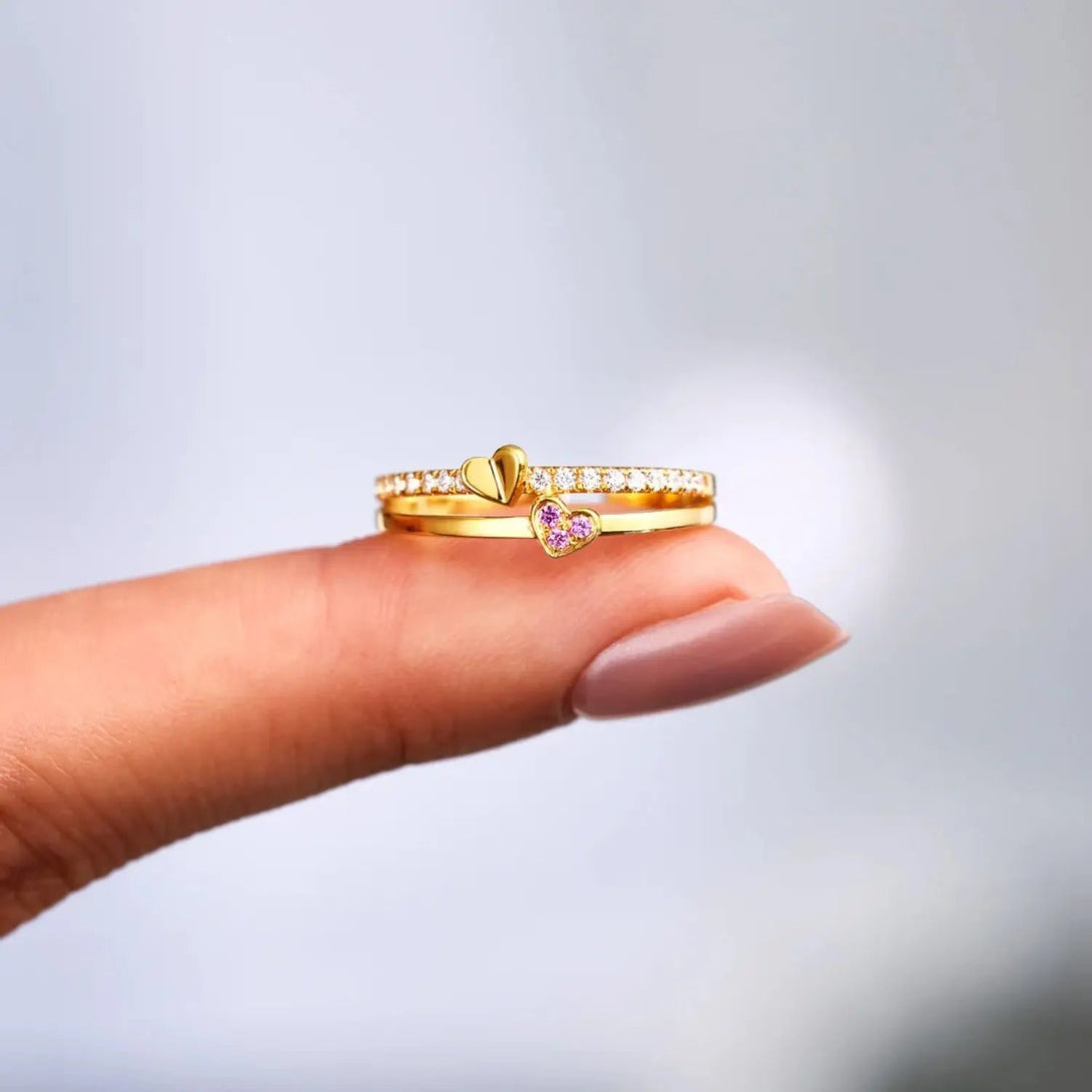 Lovcia 18K Gold-Plated 925 Sterling Silver Double-Layered Ring-Rings-Gold-6-Gold