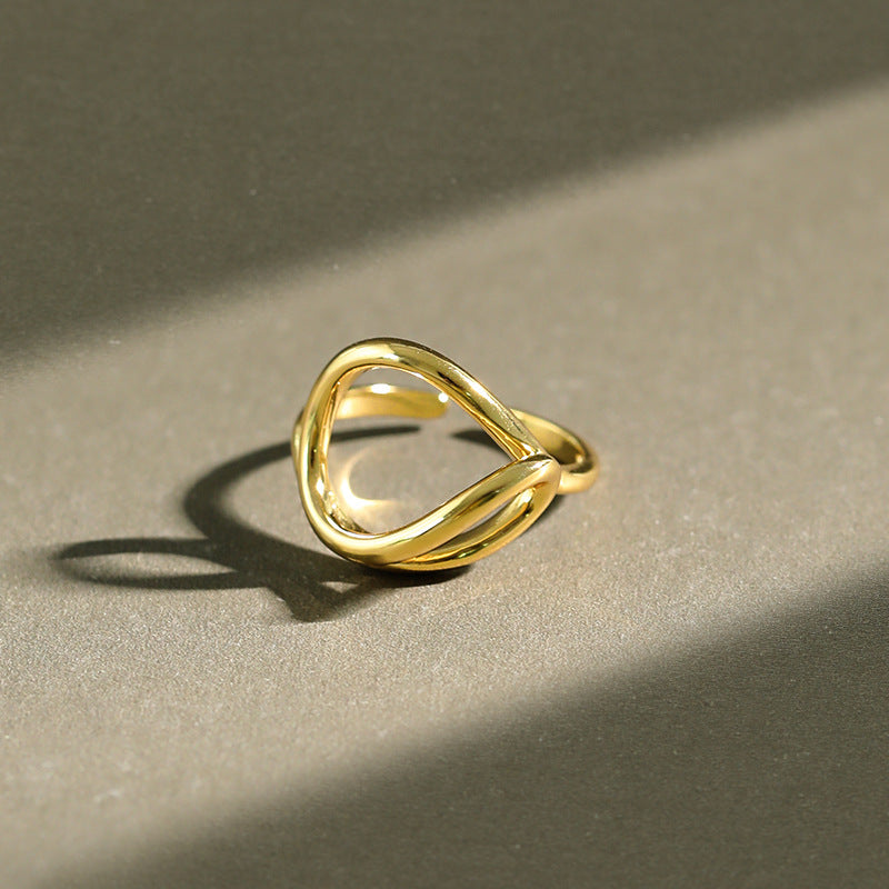 Lovcia 18K Gold Plated Adjustable 925 Sterling Silver Ring-Rings-Yellow Gold-