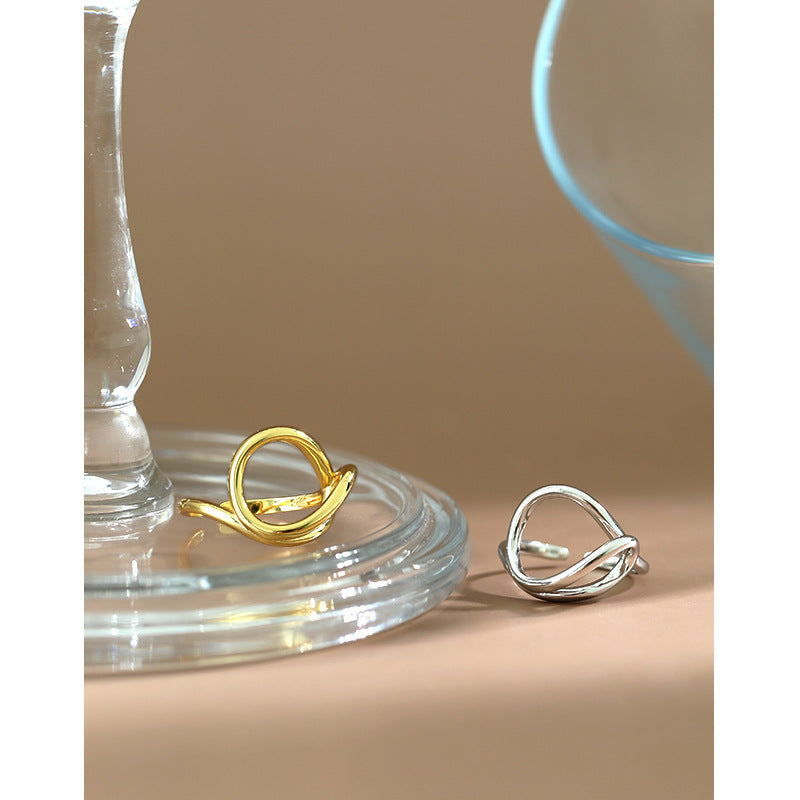 Lovcia 18K Gold Plated Adjustable 925 Sterling Silver Ring-Rings-Yellow Gold-