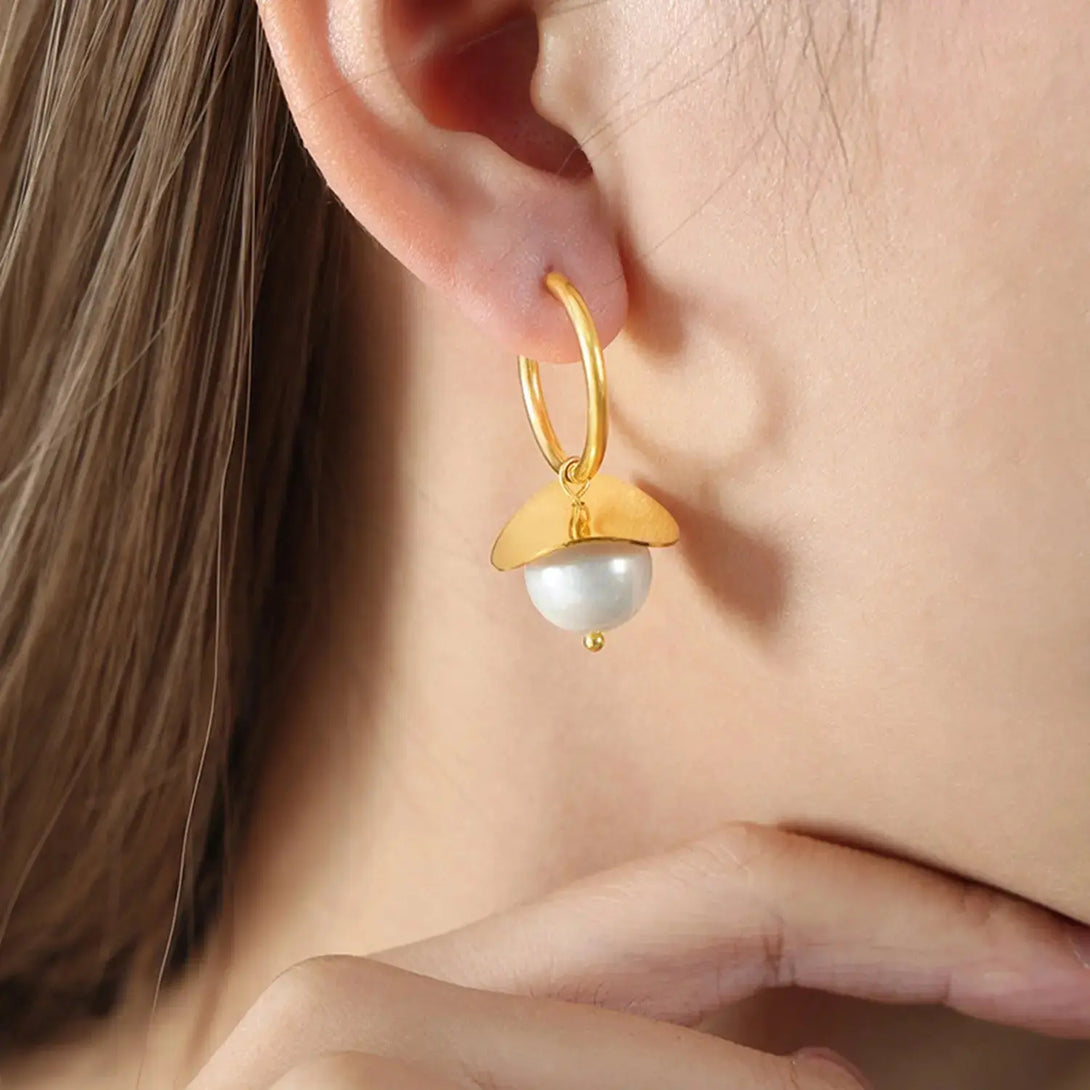Lovcia 18K Gold-Plated Bead Dangle Earrings-Earrings-Gold-One Size-Gold