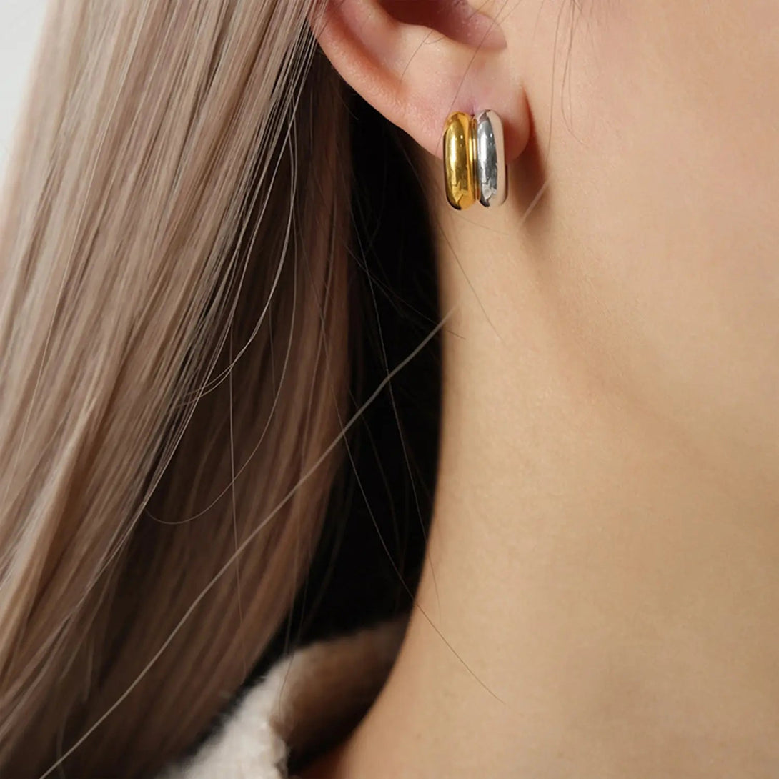 Lovcia 18K Gold-Plated C-Hoop Earrings-Earrings-Gold-One Size-Gold