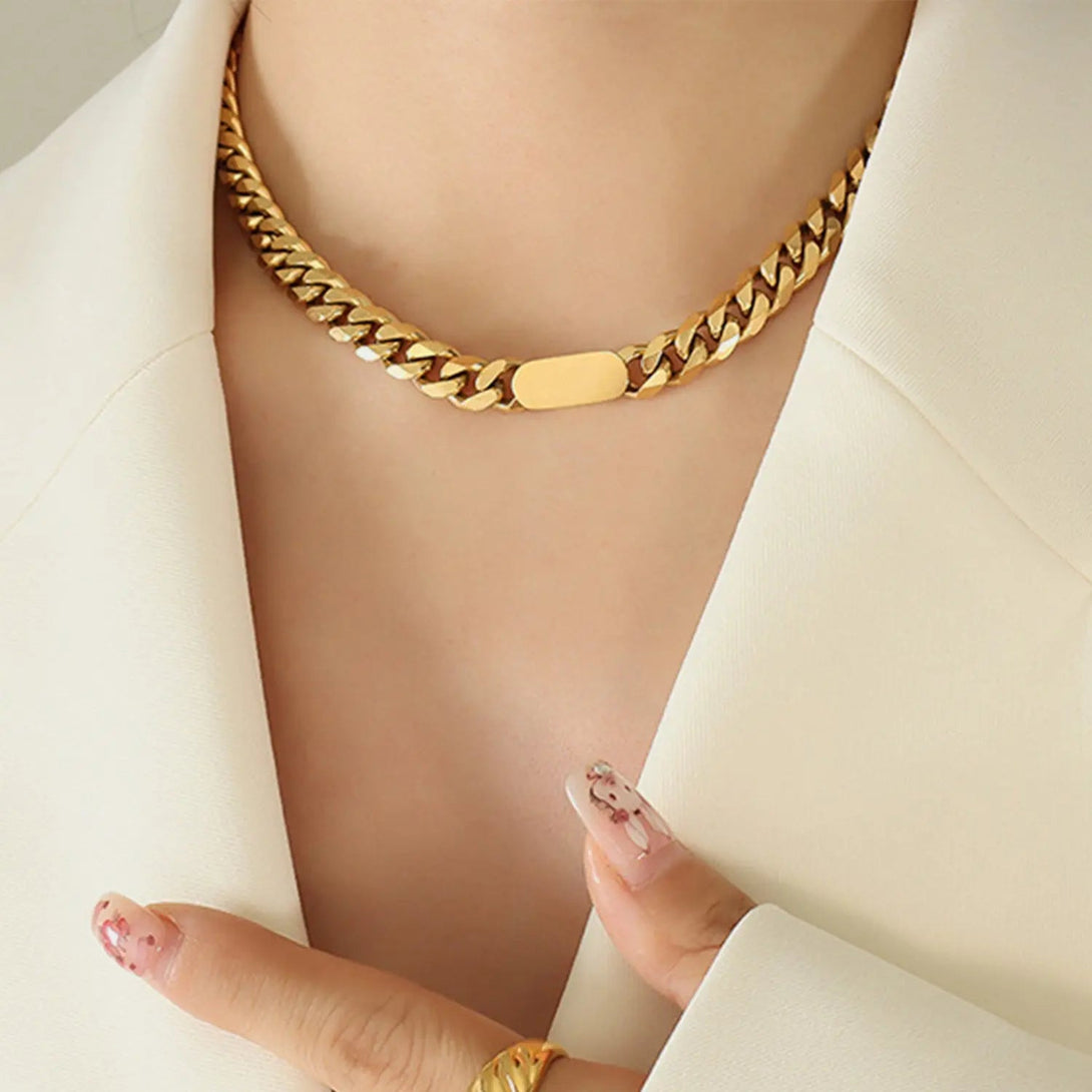Lovcia 18K Gold-Plated Chain Necklace-Necklaces-Gold-One Size-Gold
