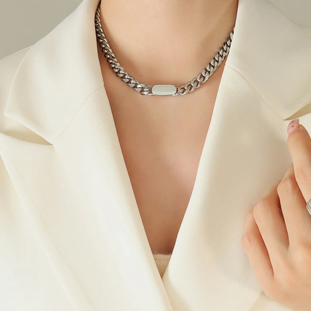 Lovcia 18K Gold-Plated Chain Necklace-Necklaces-Silver-One Size-Silver