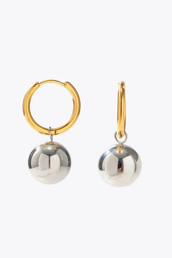 Lovcia 18K Gold-Plated Copper Ball Drop Earrings-Earrings-Gold/Silver-One Size-Gold/Silver