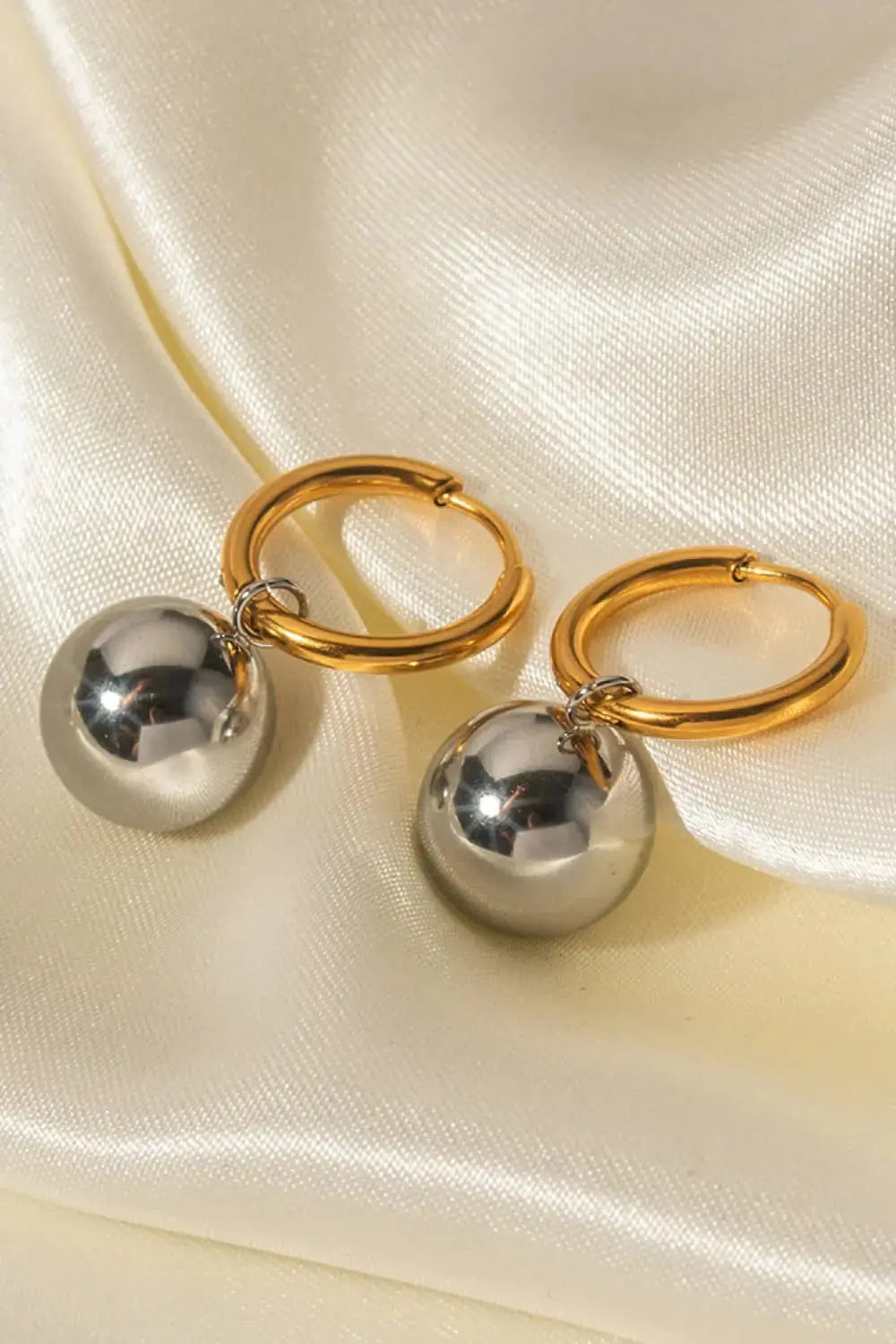 Lovcia 18K Gold-Plated Copper Ball Drop Earrings-Earrings-Gold/Silver-One Size-Gold/Silver