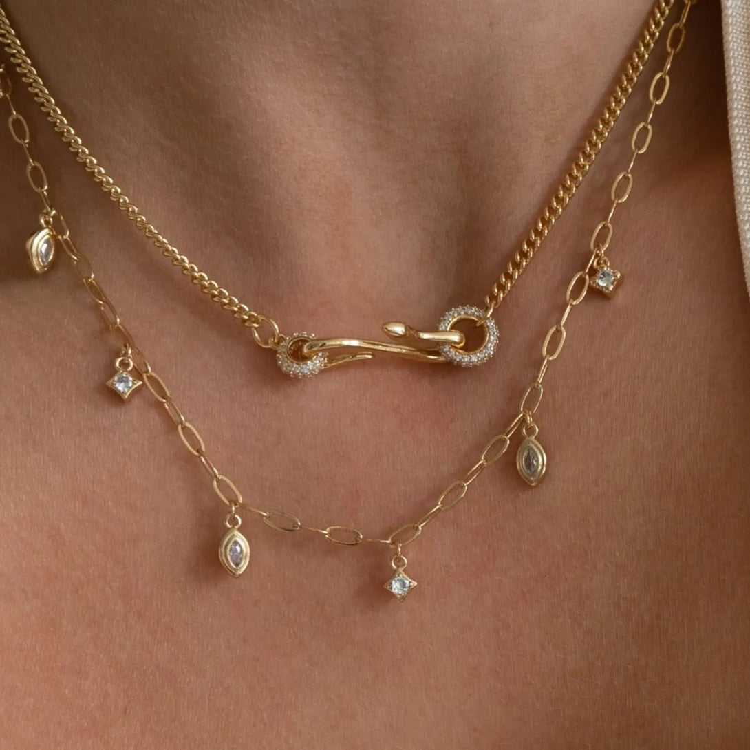 Lovcia 18K Gold-Plated Copper Inlaid Zircon Necklace-Necklaces-Style A-One Size-Style A