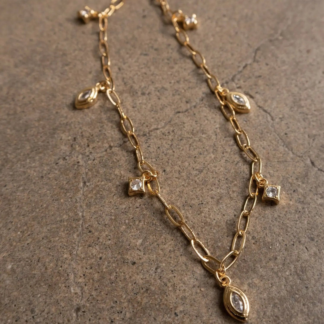Lovcia 18K Gold-Plated Copper Inlaid Zircon Necklace-Necklaces-Style B-One Size-Style B
