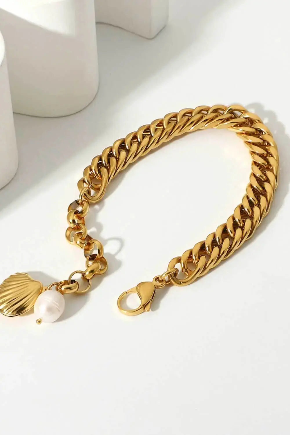 Lovcia 18K Gold-Plated Curb Chain Bracelet-Bracelets-Gold-One Size-Gold