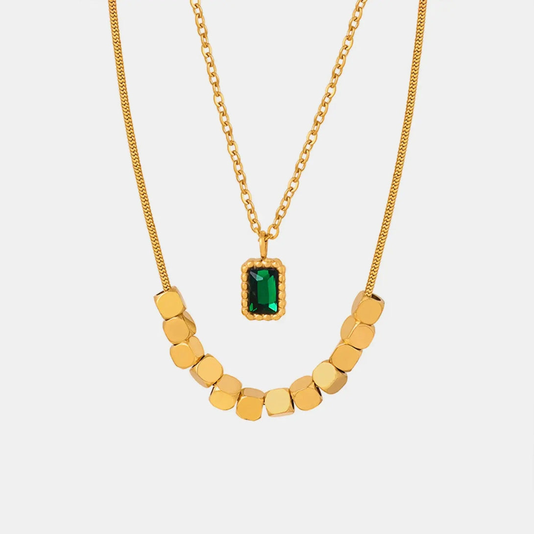 Lovcia 18K Gold-Plated Double-Layered Necklace-Necklaces-Gold-One Size-Gold