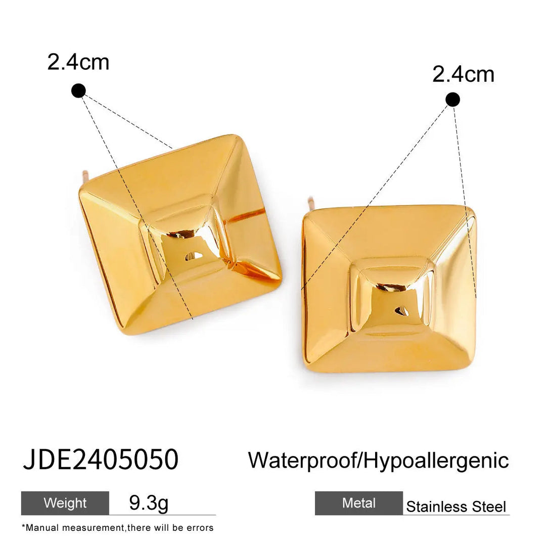 Lovcia 18k Gold Plated Geometric Stainless Steel Earrings-Earrings-JDE2405050-JDE2405050