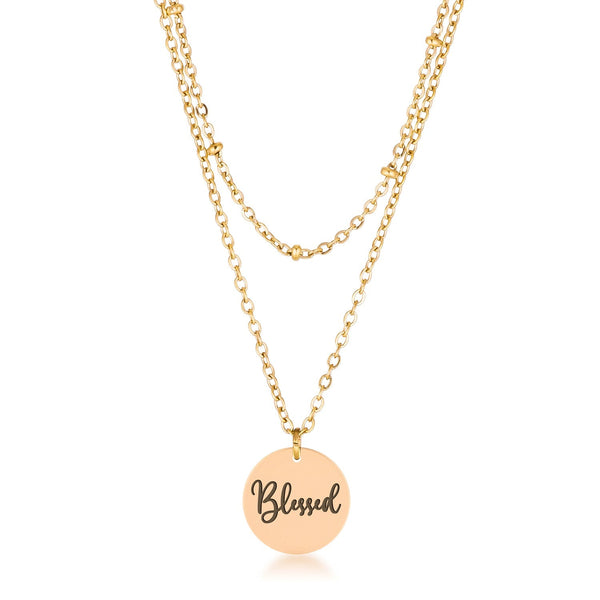 Lovcia 18k Gold Plated Grateful Pendant Necklace-Necklaces-