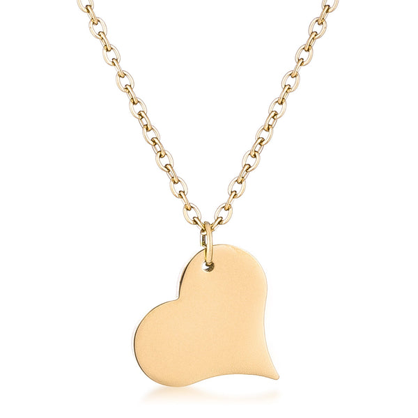 Lovcia 18k Gold Plated Heart Necklace-Pendants-