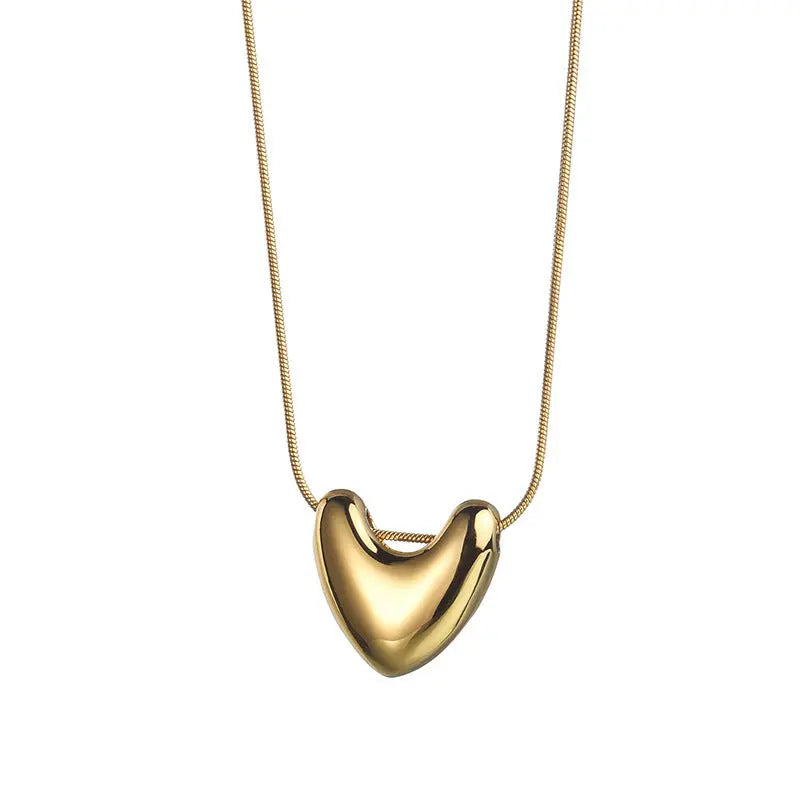 Lovcia 18K Gold Plated Heart Pendant Necklace for Women - Elegant Necklace with Minimalist Design-Necklaces-Gold-Gold