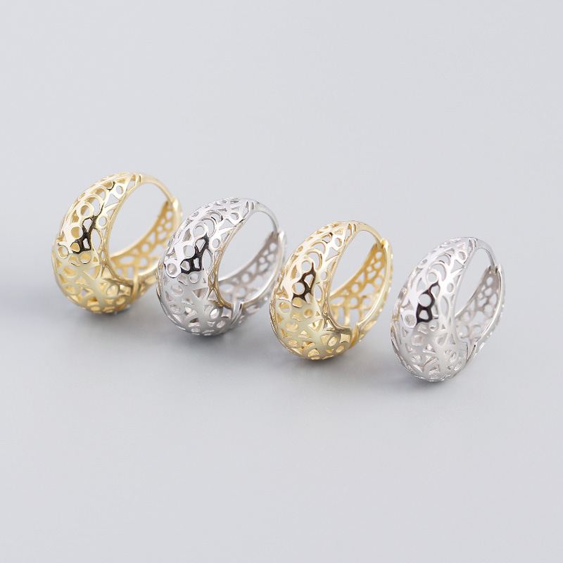 Lovcia 18K Gold Plated Hollow Circle Hoop Earrings 20.6mm-Earrings-Yellow Gold-Yellow Gold