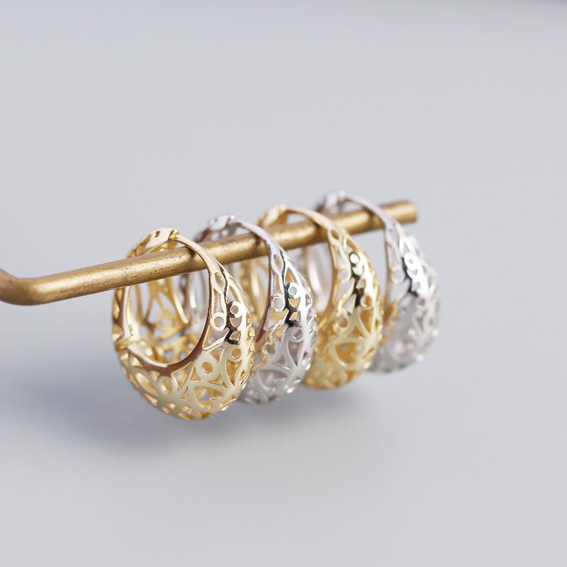 Lovcia 18K Gold Plated Hollow Circle Hoop Earrings 20.6mm-Earrings-Yellow Gold-Yellow Gold