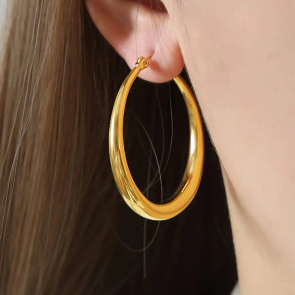 Lovcia 18K Gold-Plated Hoop Earrings-Earrings-Gold-One Size-Gold