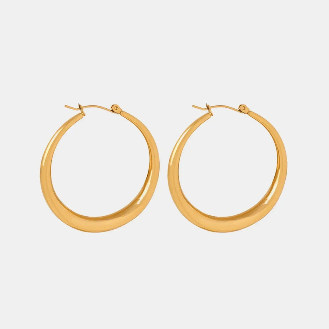 Lovcia 18K Gold-Plated Hoop Earrings-Earrings-Gold-One Size-Gold