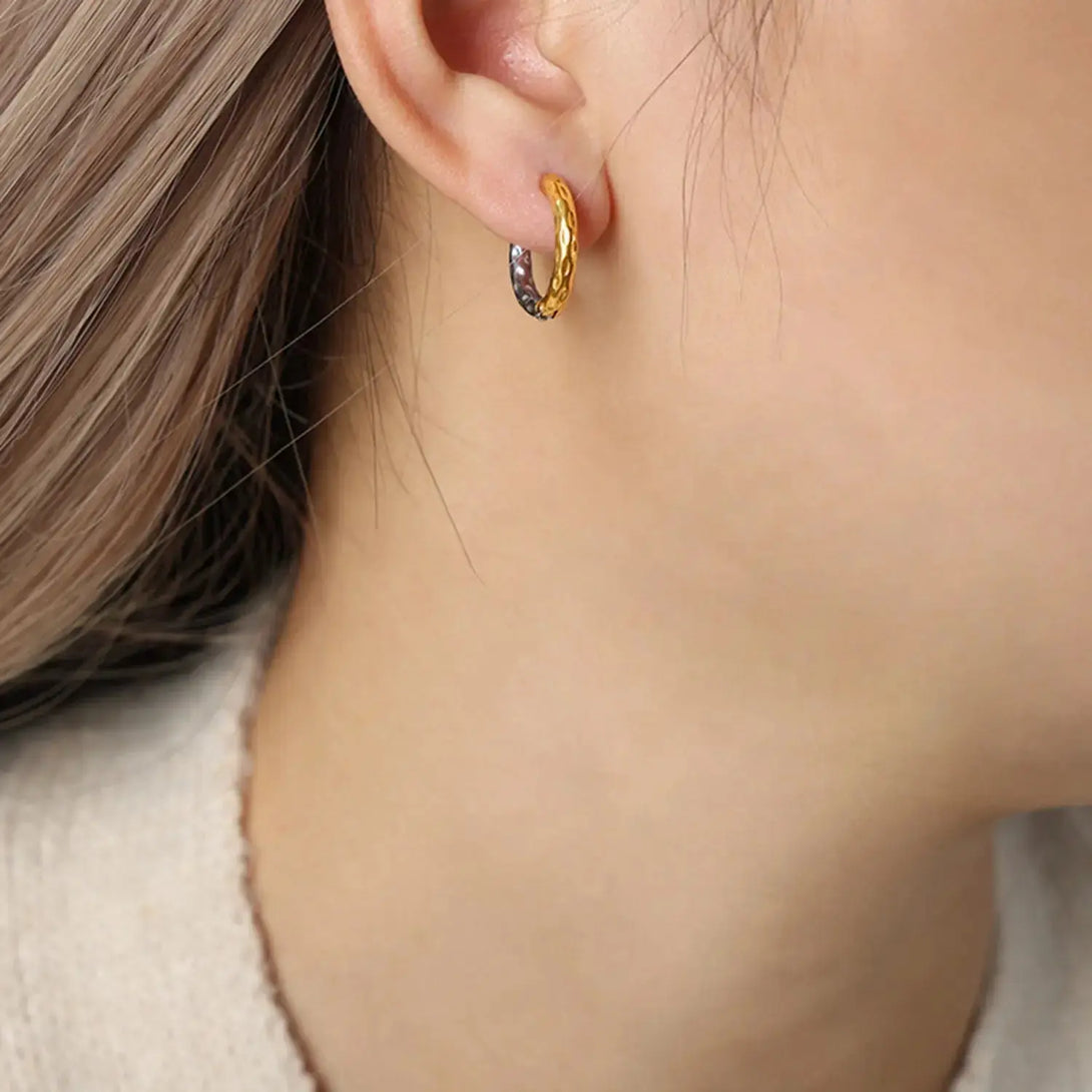 Lovcia 18K Gold-Plated Huggie Earrings-Earrings-Gold-One Size-Gold