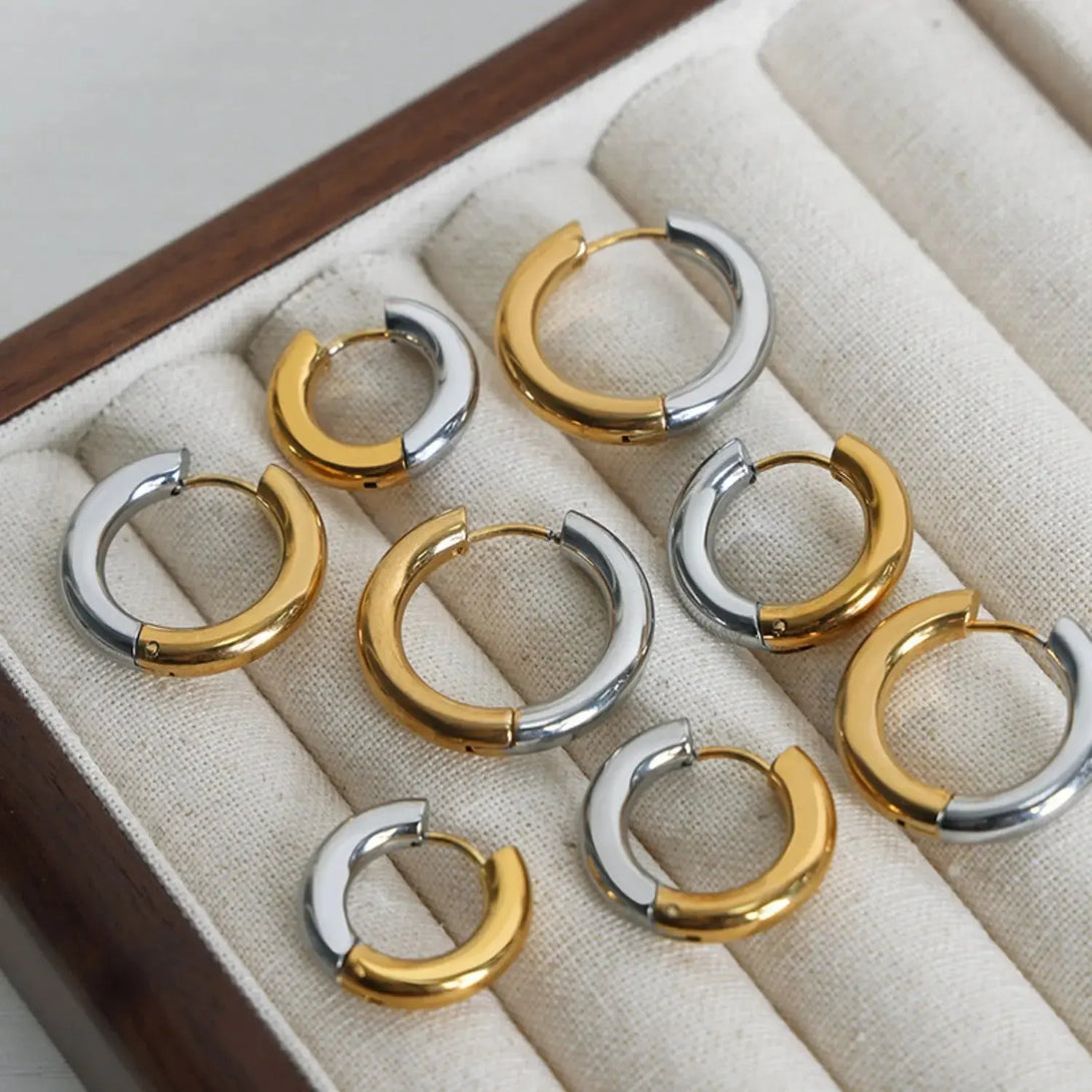 Lovcia 18K Gold-Plated Huggie Earrings-Earrings-Gold-One Size-Gold