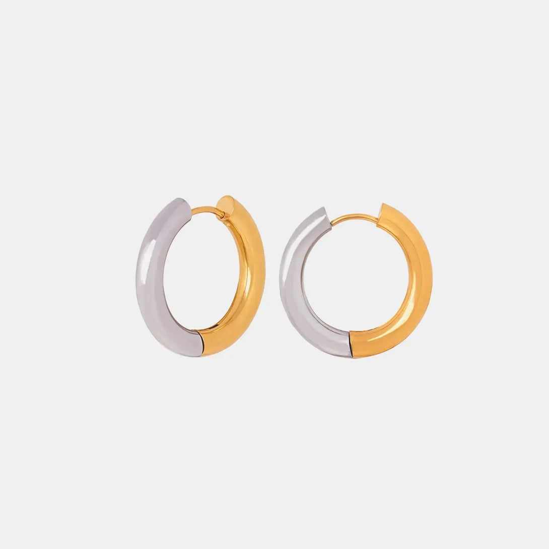 Lovcia 18K Gold-Plated Huggie Earrings-Earrings-Gold-One Size-Gold