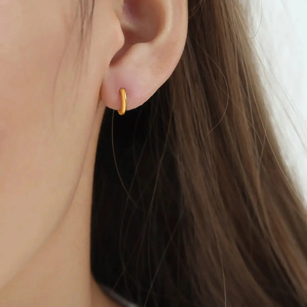 Lovcia 18K Gold-Plated Huggie Earrings-Earrings-Style A-One Size-Style A