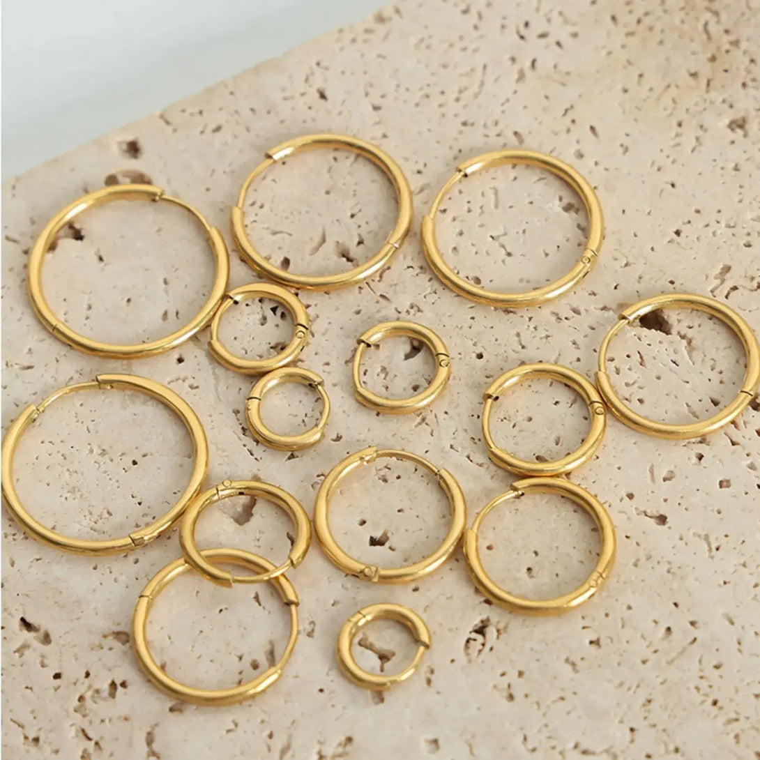 Lovcia 18K Gold-Plated Huggie Earrings-Earrings-Style A-One Size-Style A