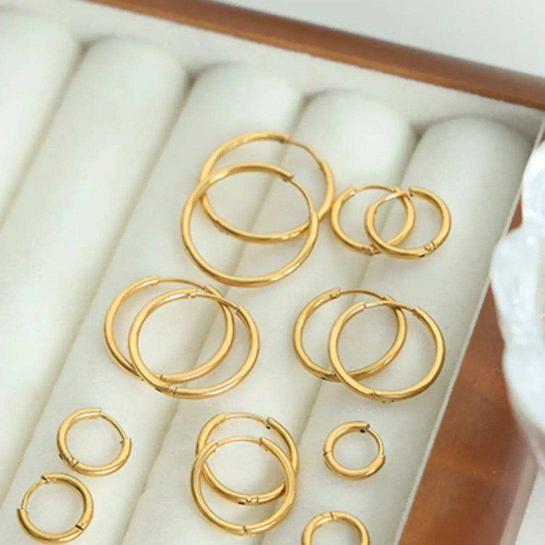 Lovcia 18K Gold-Plated Huggie Earrings-Earrings-Style A-One Size-Style A
