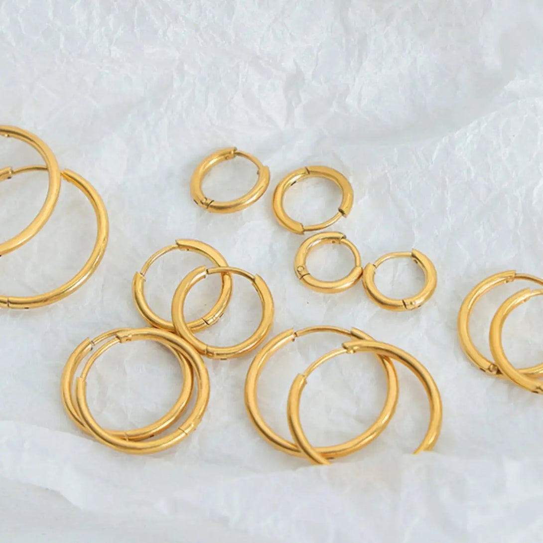 Lovcia 18K Gold-Plated Huggie Earrings-Earrings-Style A-One Size-Style A