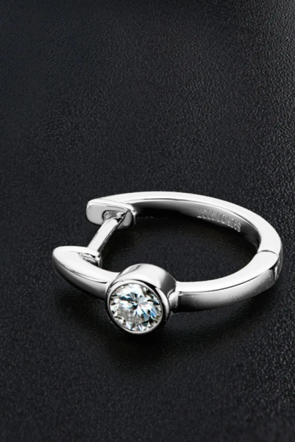 Lovcia 18k Gold-Plated Inlaid Moissanite Huggie Earrings-Earrings-Silver-One Size-Silver